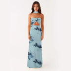 Floral Cut Out Backless Summer Dress