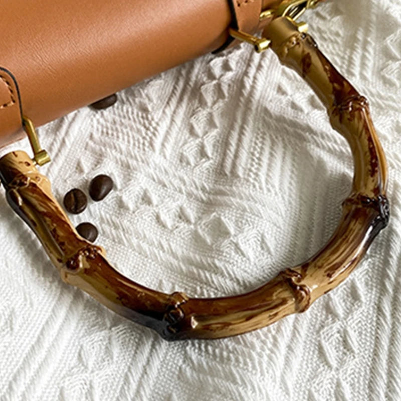 Women's Handbag with Bamboo Handle
