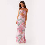 Floral Cut Out Backless Summer Dress