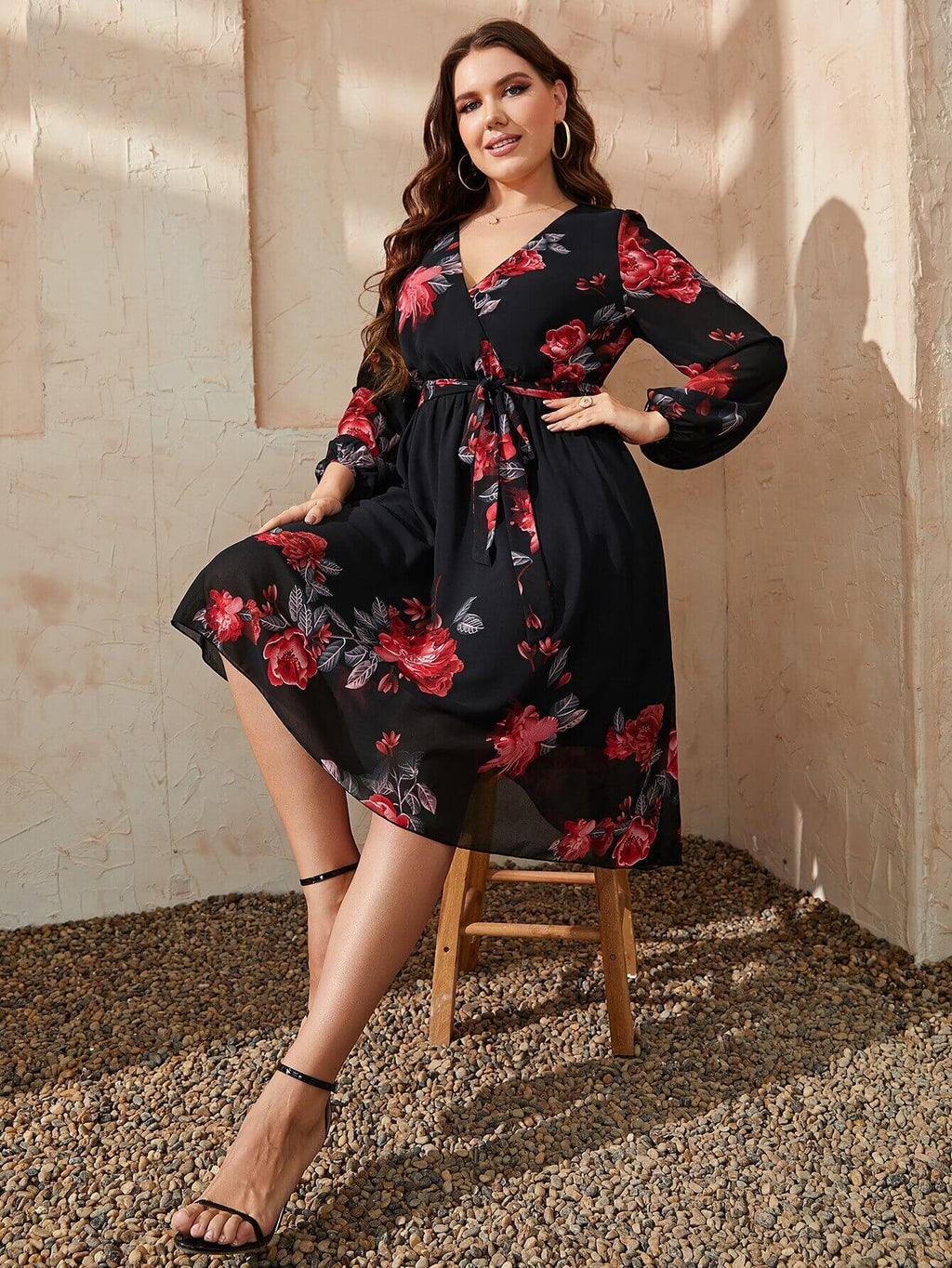 Venise Women's Wrap Plus Size Dress