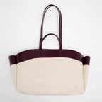Women's Handbag with Bamboo Handle and Toiletry Bag