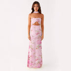 Floral Cut Out Backless Summer Dress