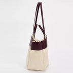 Women's Handbag with Bamboo Handle and Toiletry Bag