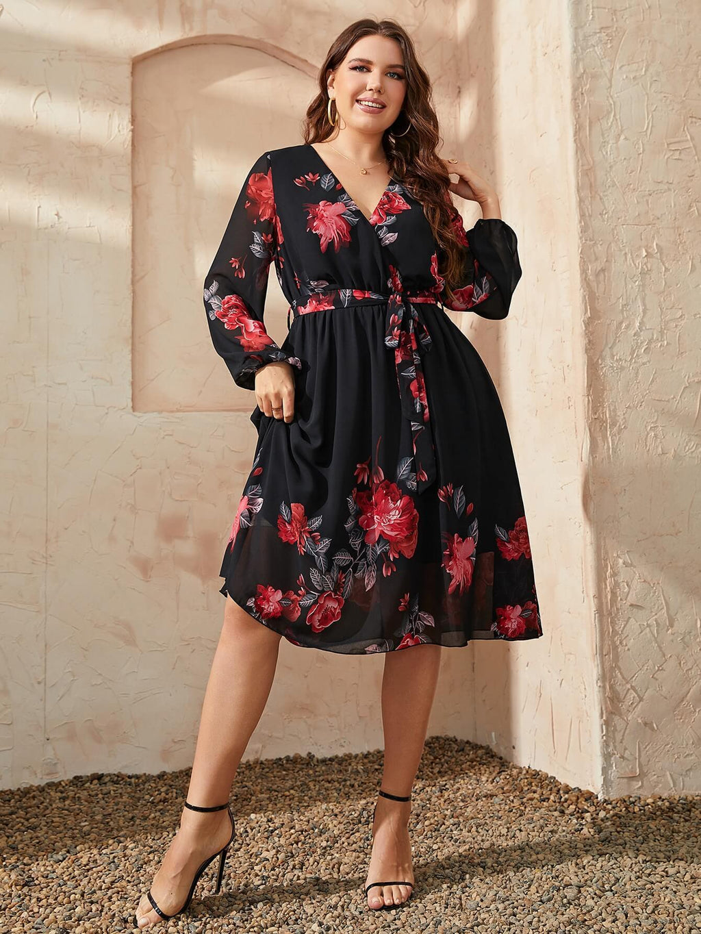 Venise Women's Wrap Plus Size Dress