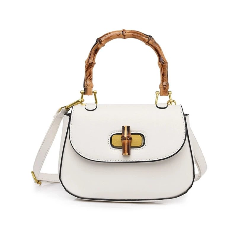 Women's Handbag with Bamboo Handle