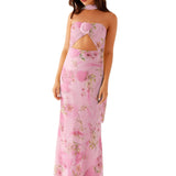 Floral Cut Out Backless Summer Dress