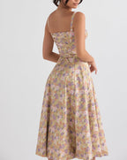 Floral Midi Dress with Side Slit