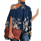 Brenda Women's High Neck Cold Shoulder Blouse