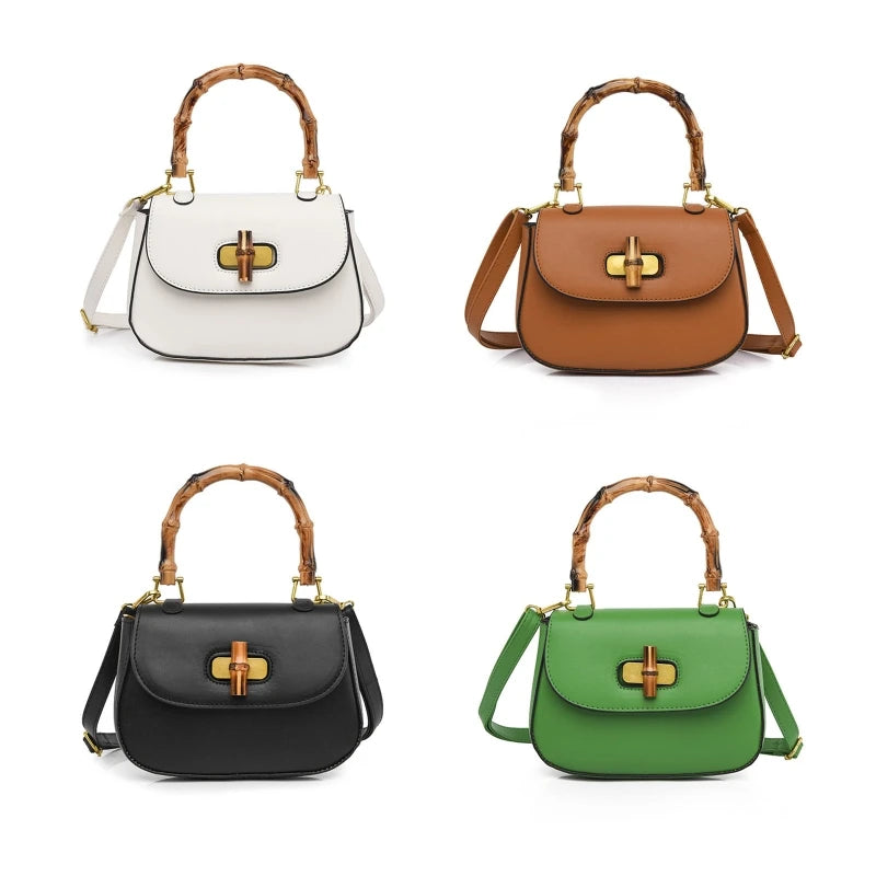 Women's Handbag with Bamboo Handle