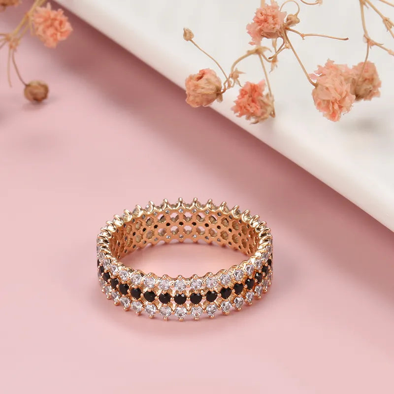 Women's Delicate Rose Gold Ring with Zirconias