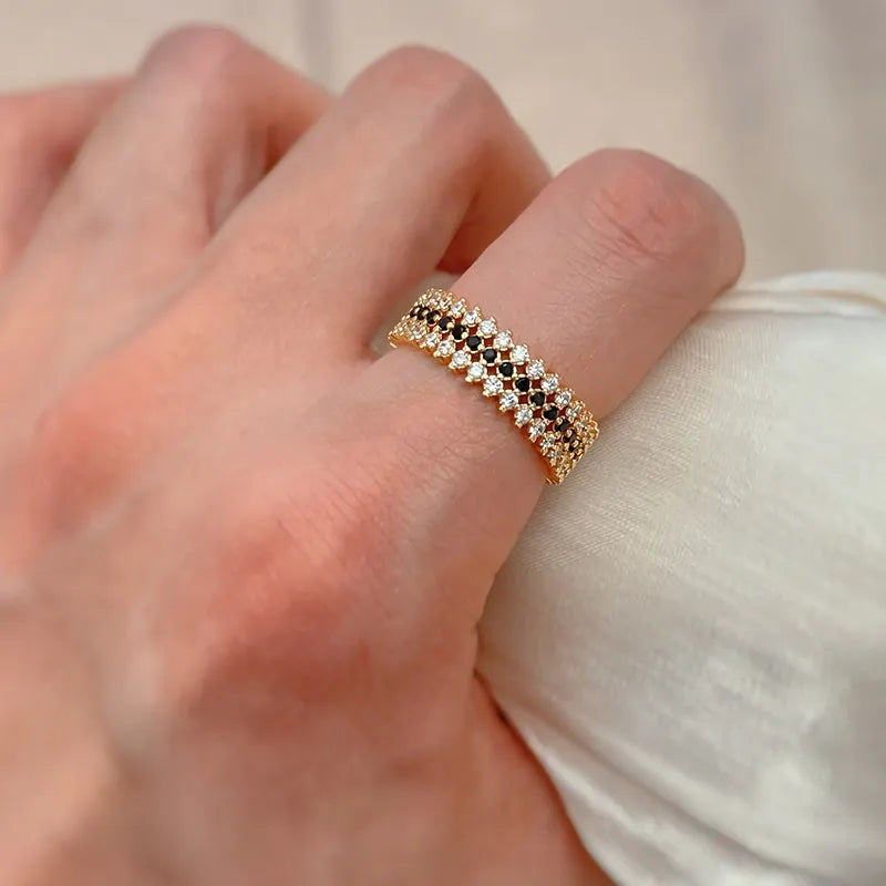Women's Delicate Rose Gold Ring with Zirconias