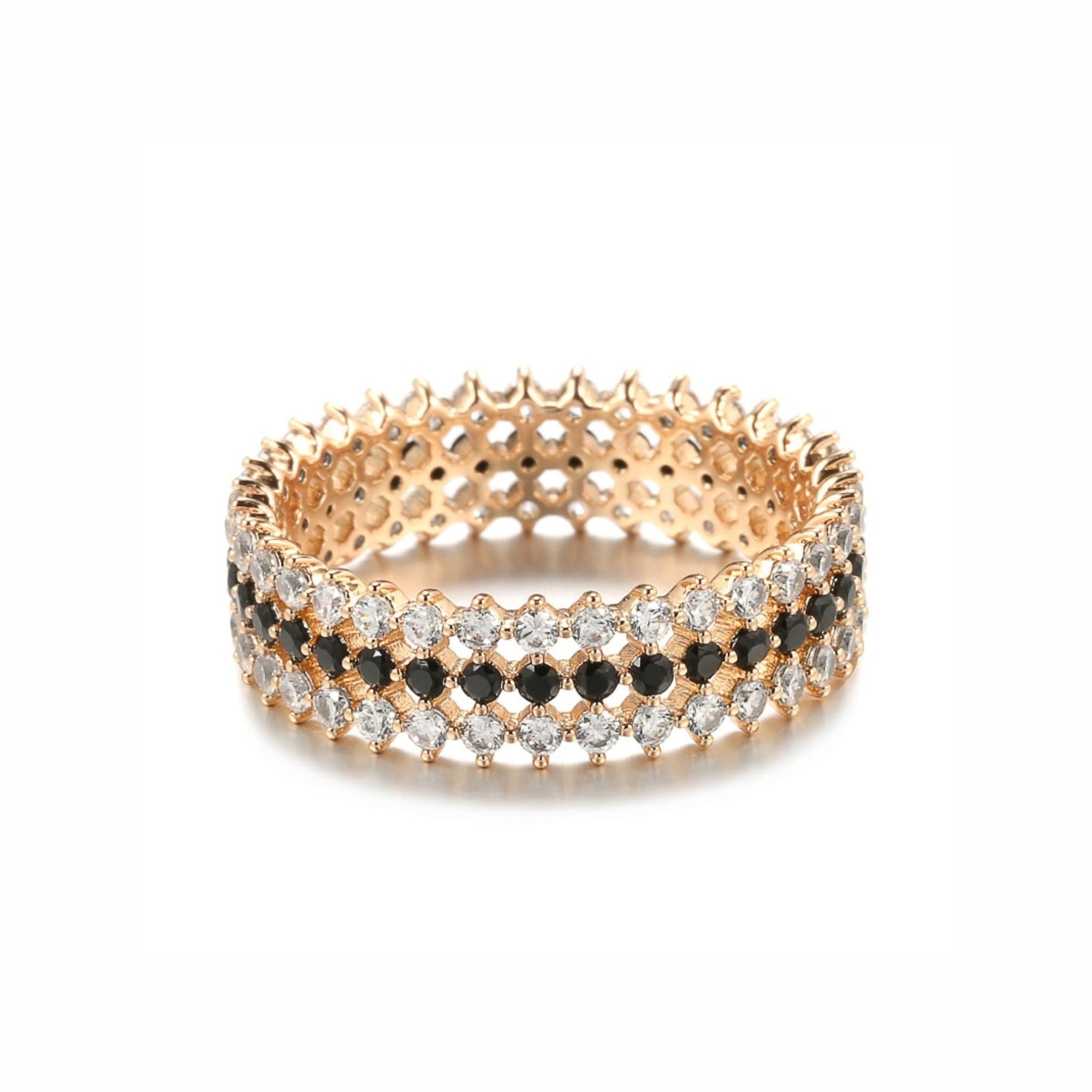 Women's Delicate Rose Gold Ring with Zirconias