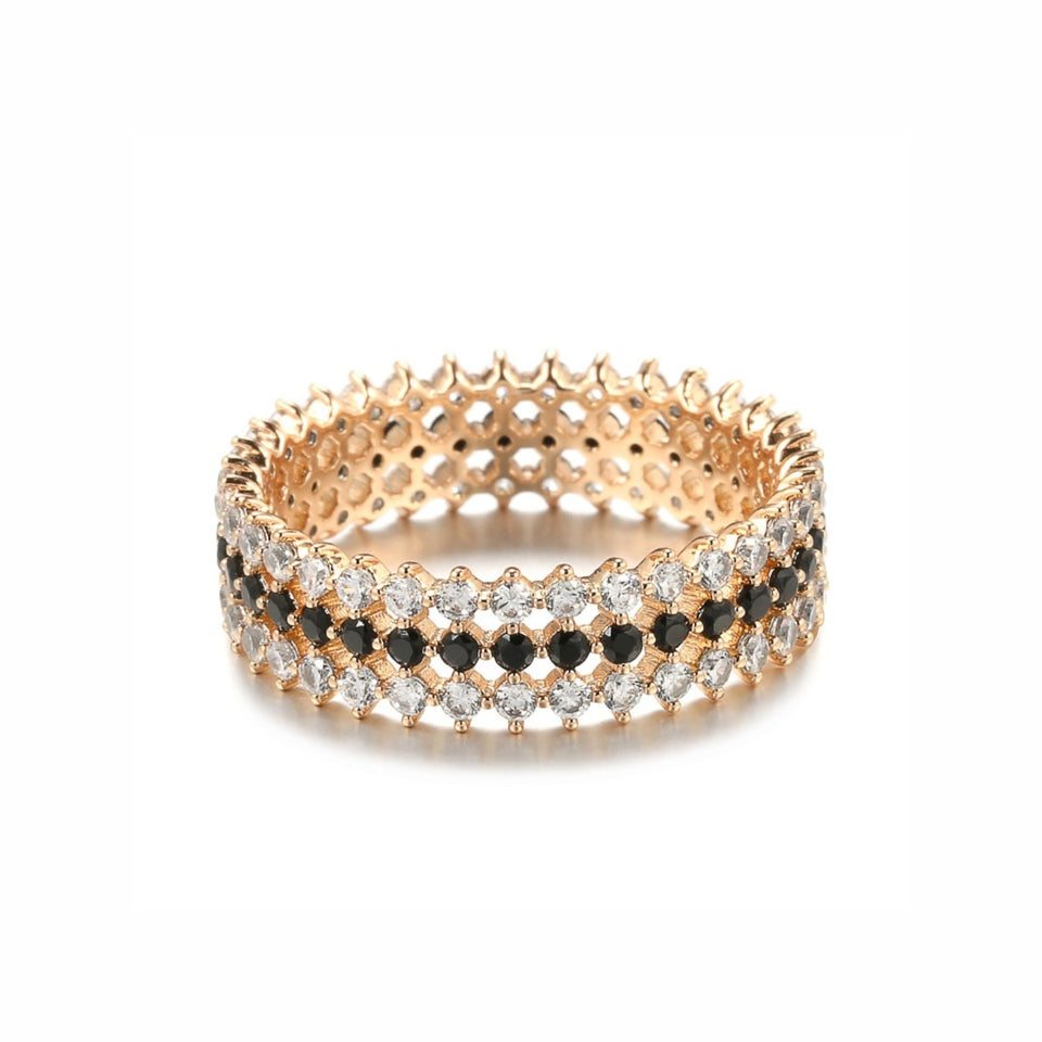 Women's Delicate Rose Gold Ring with Zirconias