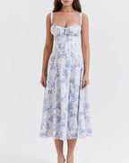 Floral Midi Dress with Side Slit