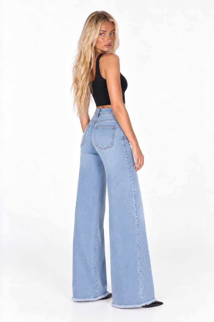 Amelie Light Wash Wide Leg Jeans