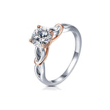 Women's 925 Sterling Silver Rose Gold Plated Solitaire Ring