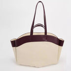 Women's Handbag with Bamboo Handle and Toiletry Bag