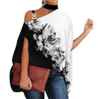 Brenda Women's High Neck Cold Shoulder Blouse