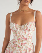 Floral Midi Dress with Side Slit