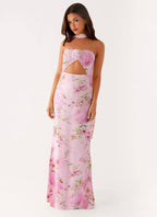 Floral Cut Out Backless Summer Dress