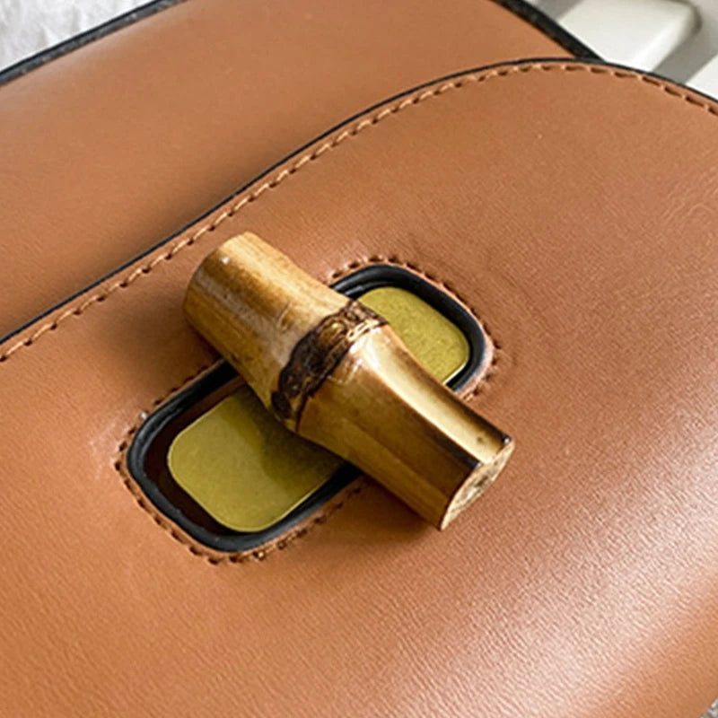 Women's Handbag with Bamboo Handle