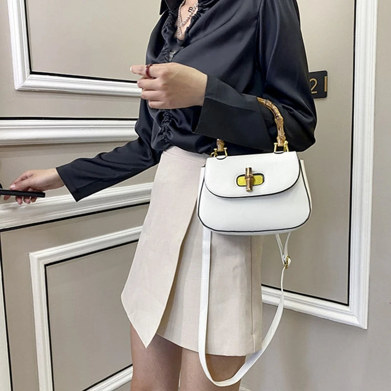 Women's Handbag with Bamboo Handle
