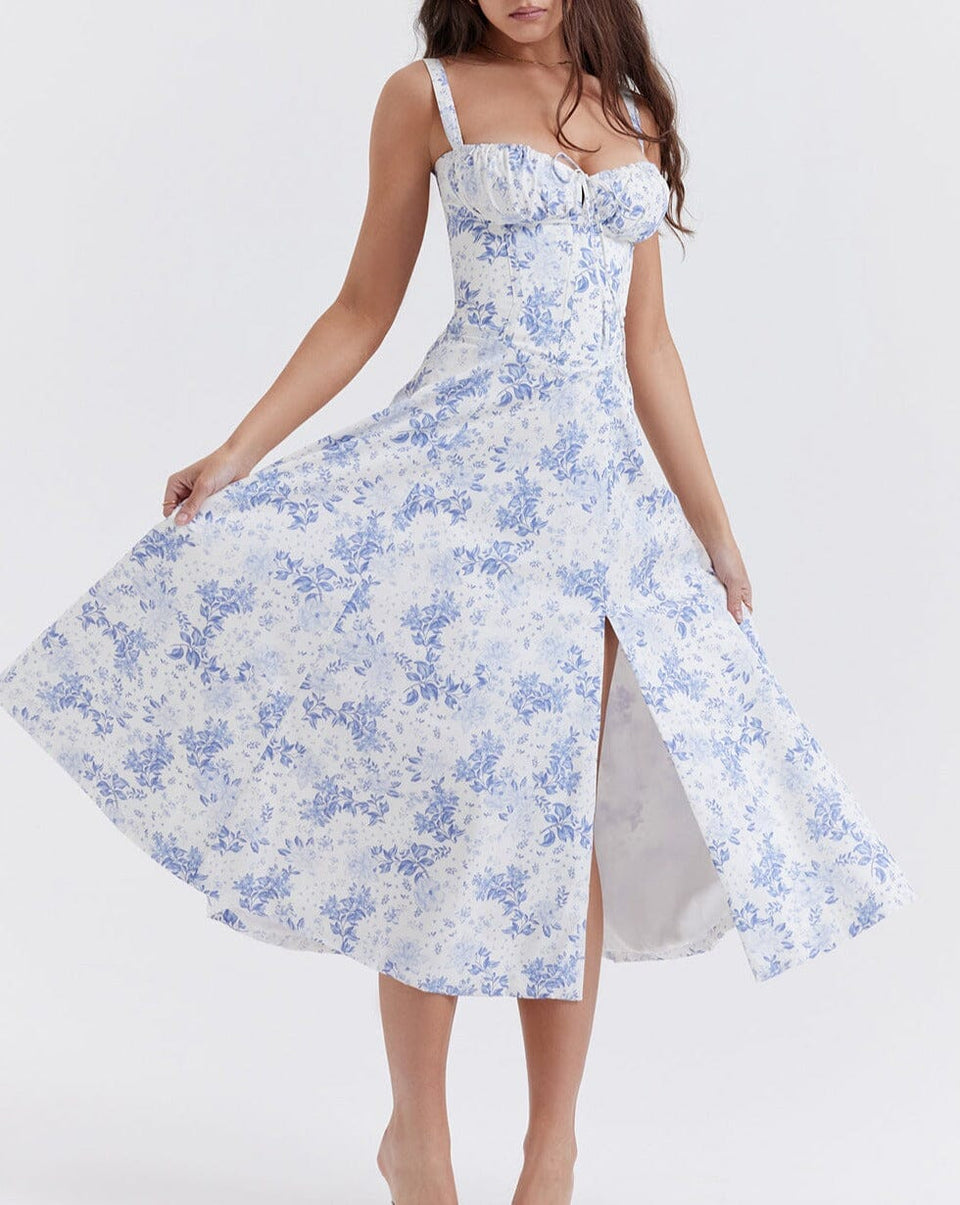 Floral Midi Dress with Side Slit