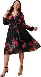 Venise Women's Wrap Plus Size Dress